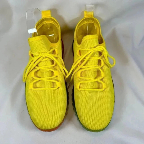 2/$30 Taxi Lauryn Size 9 Sneakers Yellow Rainbow Sole Casual Streetwear Shoes - Picture 5 of 9